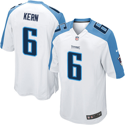 Men's Limited Brett Kern Nike Jersey White Road - #6 NFL Tennessee Titans